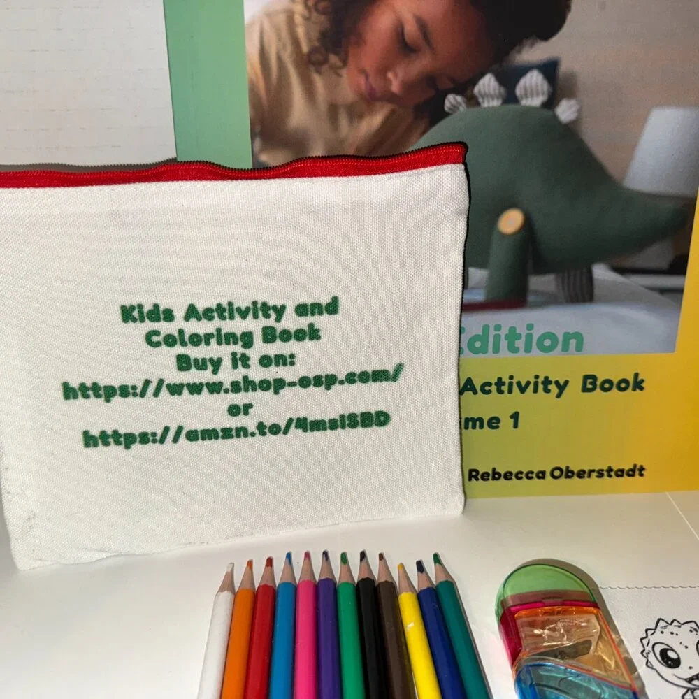 Red Color a Dino Zippered Pencil Pouch